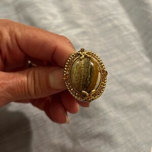 Shop LC Beautiful Jasper Stainless Steel Women’s Size 6.5 Ring, new with tag